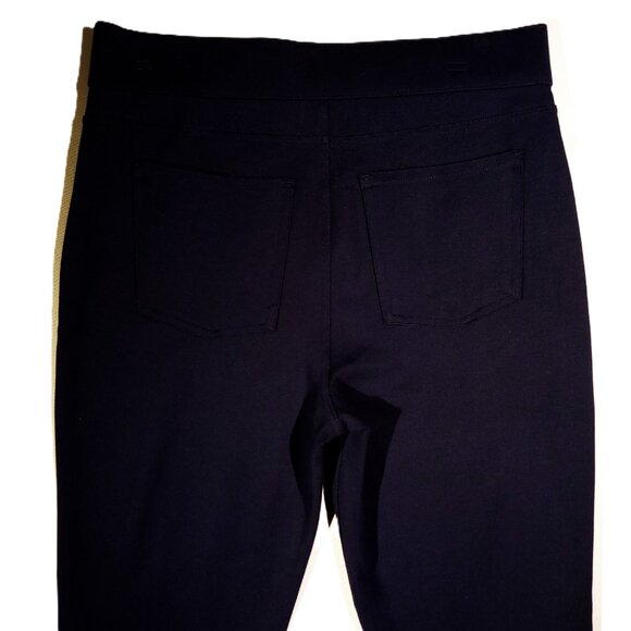 SPANX Pants sz Lge Navy Blue Style 20214R Ponte Ankle Pull-On Pockets EUC - Picture 5 of 10